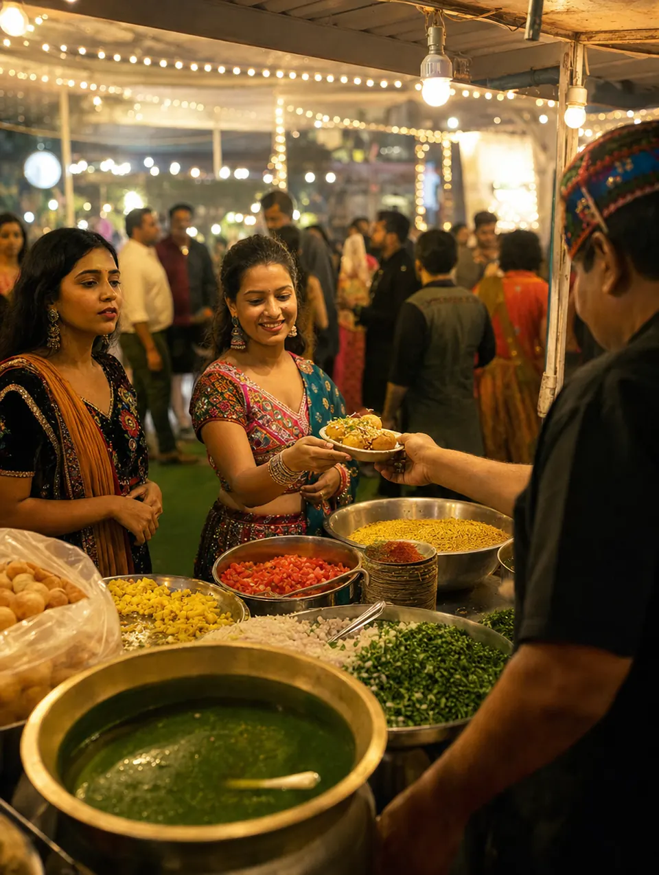 Chaat between rounds — illustrative Garba visual